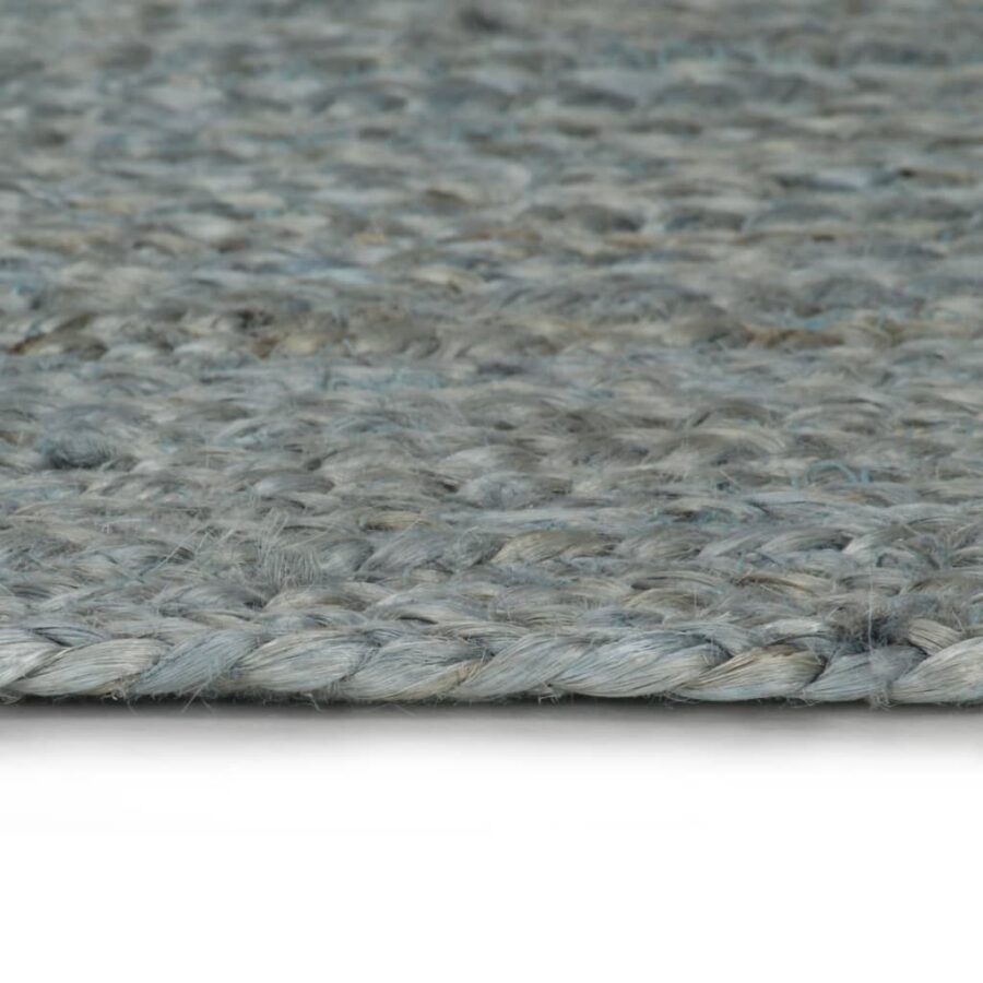 Vloerkleed handgemaakt rond 120 cm jute olijfgroen - Afbeelding 3