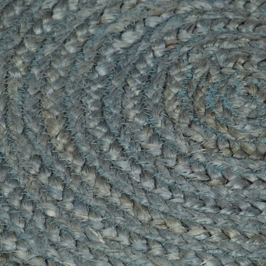 Vloerkleed handgemaakt rond 120 cm jute olijfgroen - Afbeelding 4