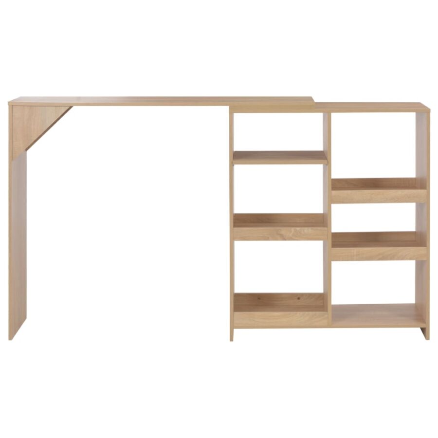 Bartafel met verplaatsbaar schap 138x39x110 cm eikenkleurig - Afbeelding 3