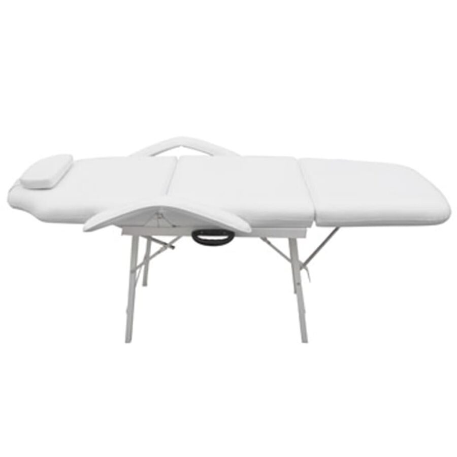 Behandelingsstoel voor gezicht 185x78x76 cm kunstleer wit - Afbeelding 3