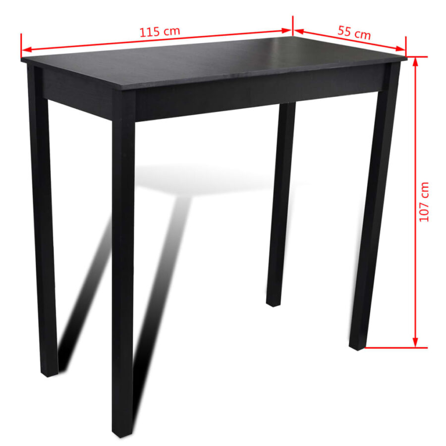 Bartafel met 4 barkrukken zwart - Afbeelding 7