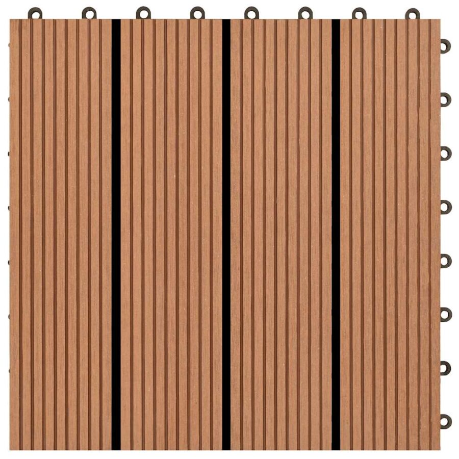 WPC Tegels 30x30cm 11 stuks 1m2 bruin - Afbeelding 4