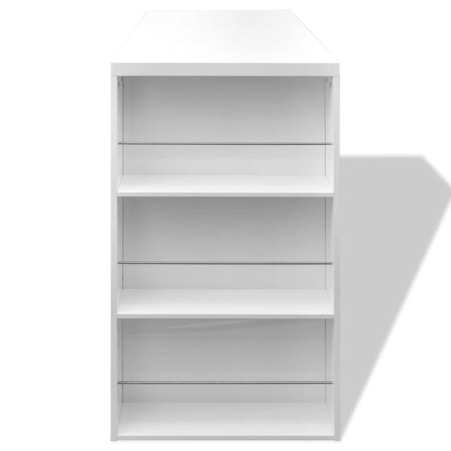 Bartafel met wijnrek MDF hoogglans wit - Afbeelding 4