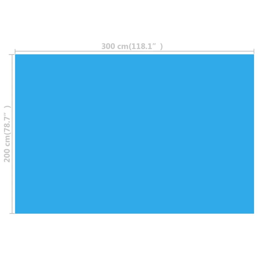 Zwembadzeil rechthoekig 300 x 200 cm PE blauw - Afbeelding 3