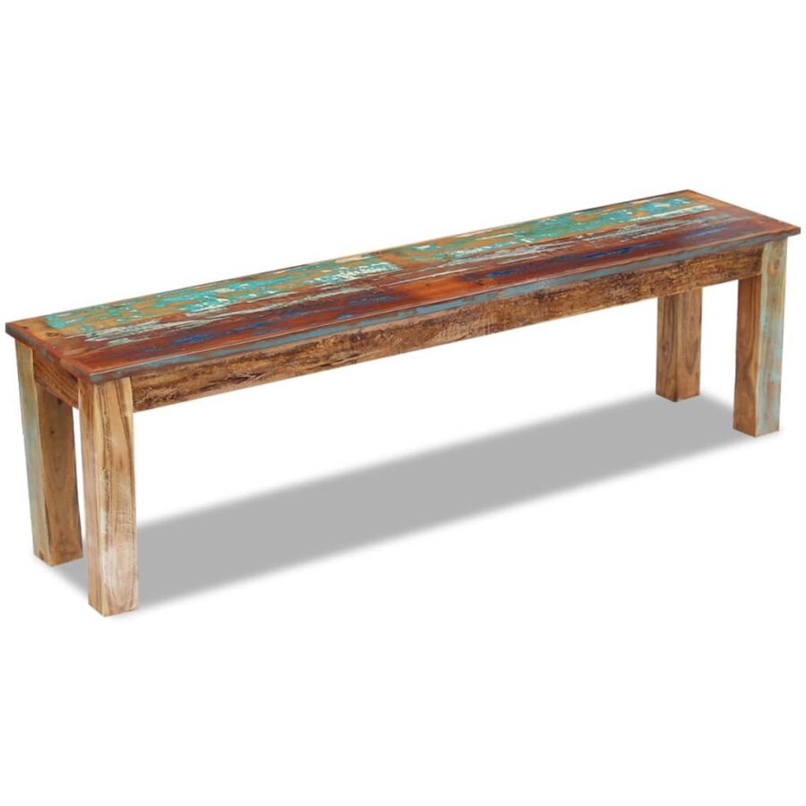 Bank 160x35x46 cm massief gerecycled hout - Afbeelding 5