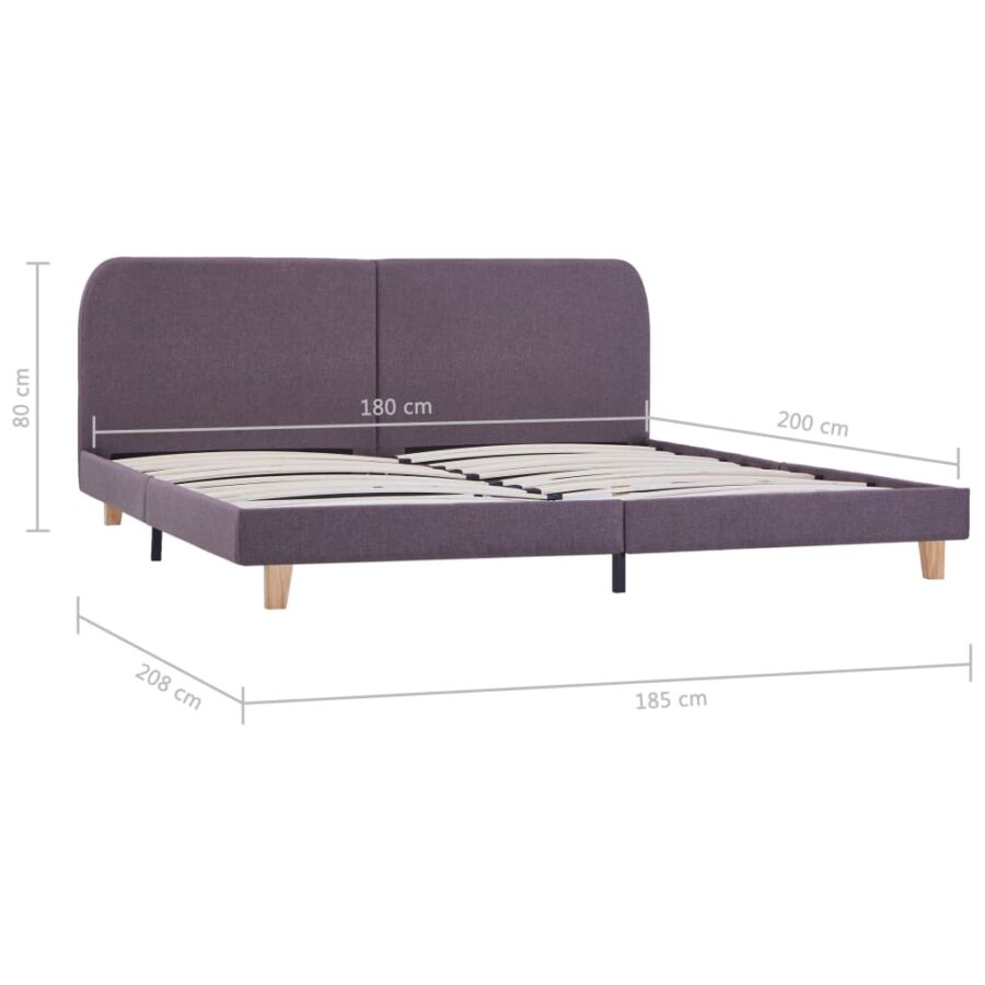 Bedframe stof taupe 180x200 cm - Afbeelding 7