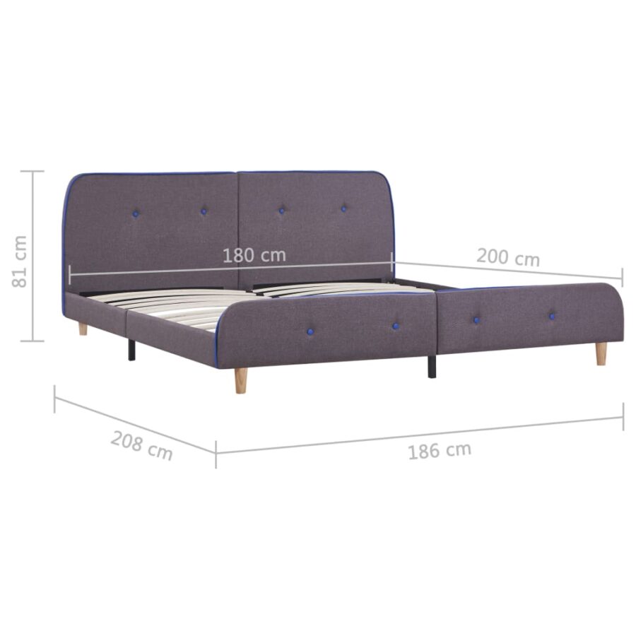 Bedframe stof taupe 180x200 cm - Afbeelding 6