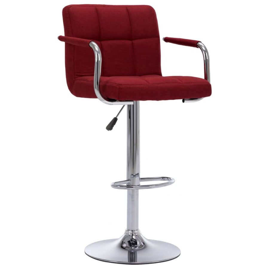 Barstoelen 2 st stof wijnrood - Afbeelding 2