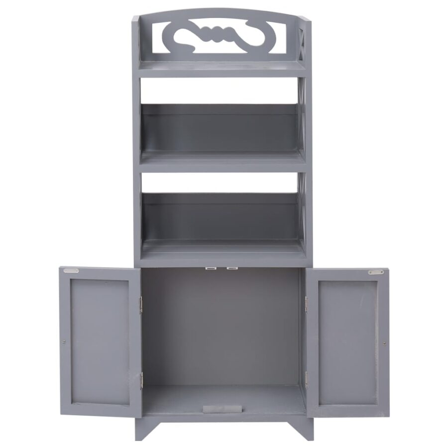 Badkamerkast 46x24x116 cm paulowniahout grijs - Afbeelding 3