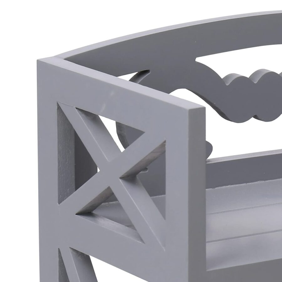 Badkamerkast 46x24x116 cm paulowniahout grijs - Afbeelding 5