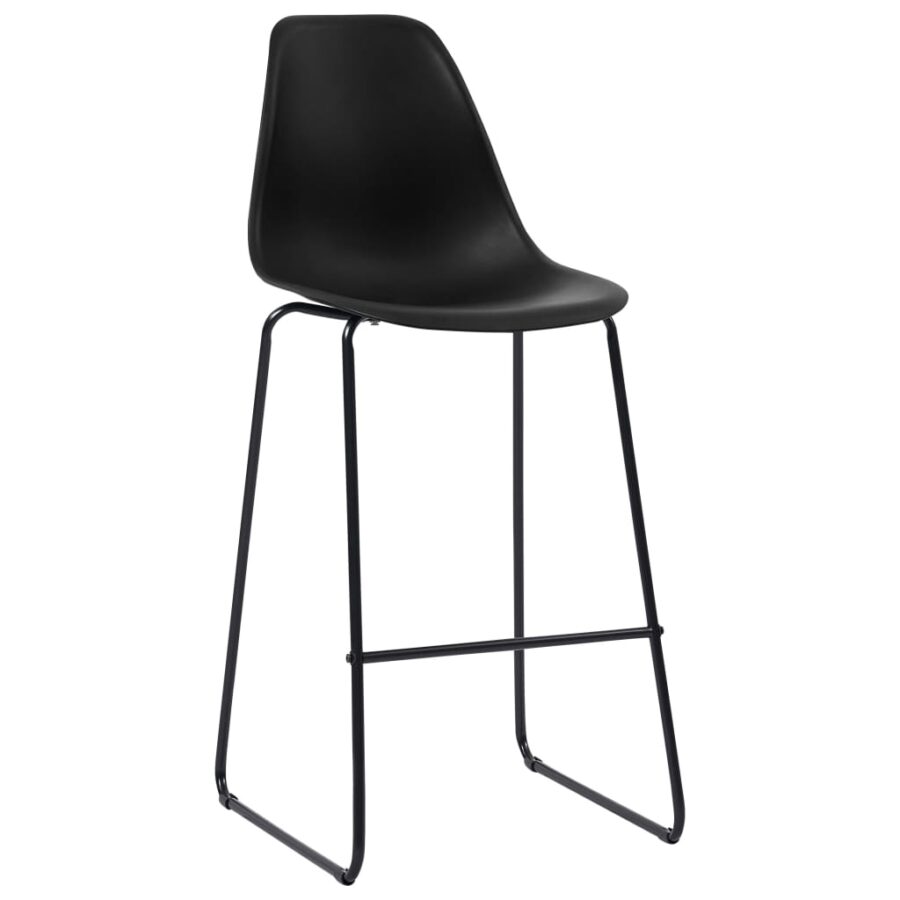 Barstoelen 2 st kunststof zwart - Afbeelding 2