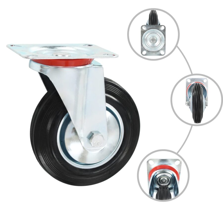 8 st Zwenkwielen 160 mm - Afbeelding 3