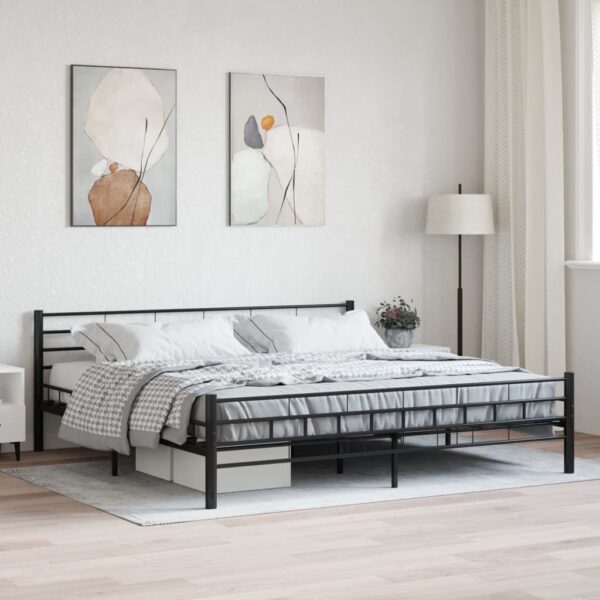 Bedframe staal zwart 180x200 cm