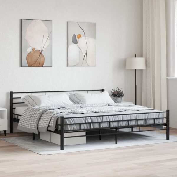 Bedframe staal zwart 200x200 cm