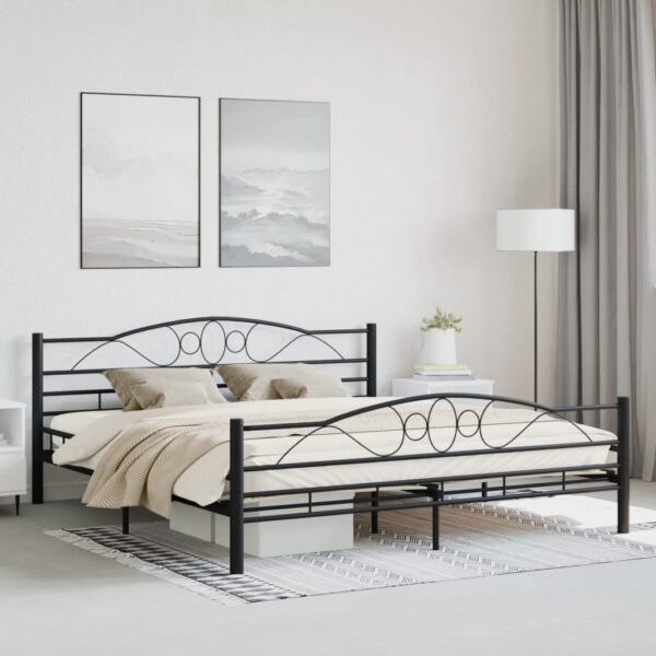Bedframe staal zwart 180x200 cm