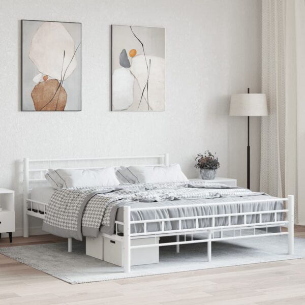 Bedframe metaal wit 160x200 cm