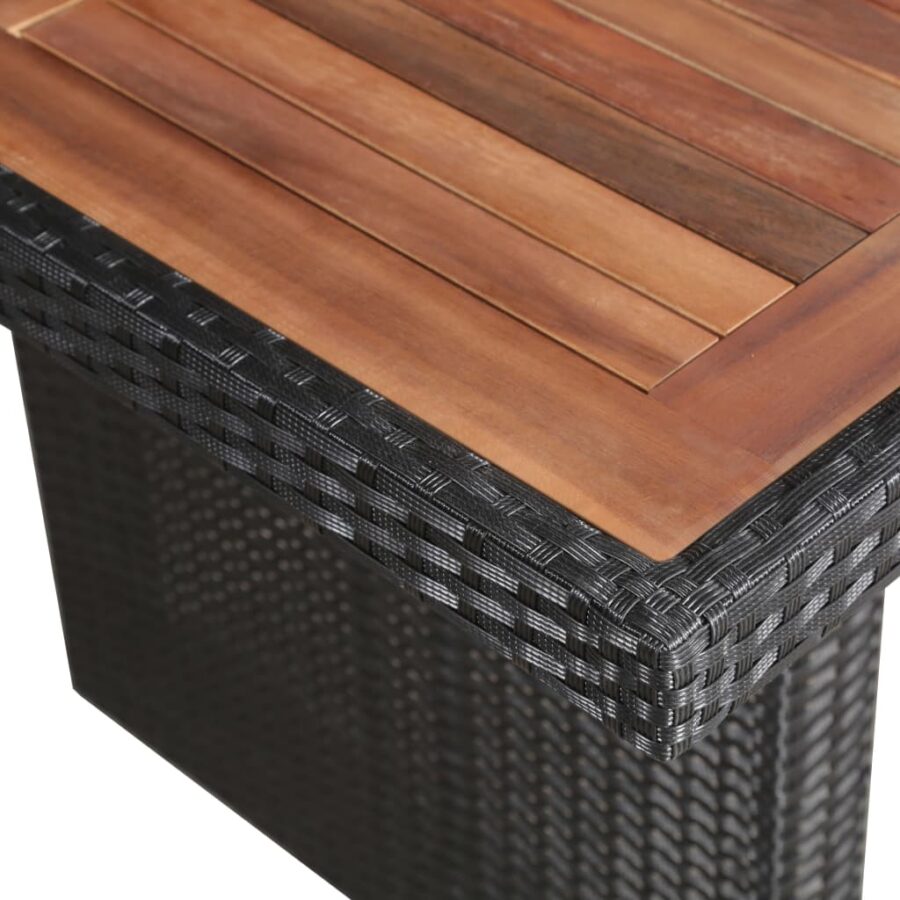 9-delige Tuinset met kussens poly rattan zwart - Afbeelding 5