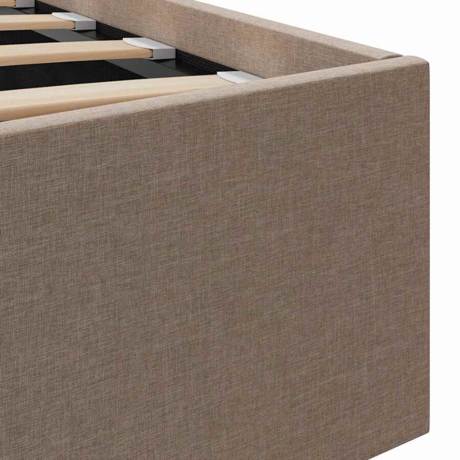 Bedframe met hydraulische opslag stof taupe 160x200 cm - Afbeelding 8