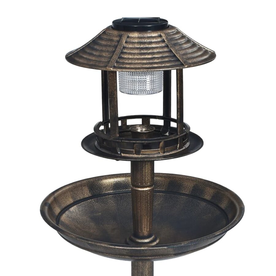 Vogelbadje met solar LED-verlichting kunststof - Afbeelding 3