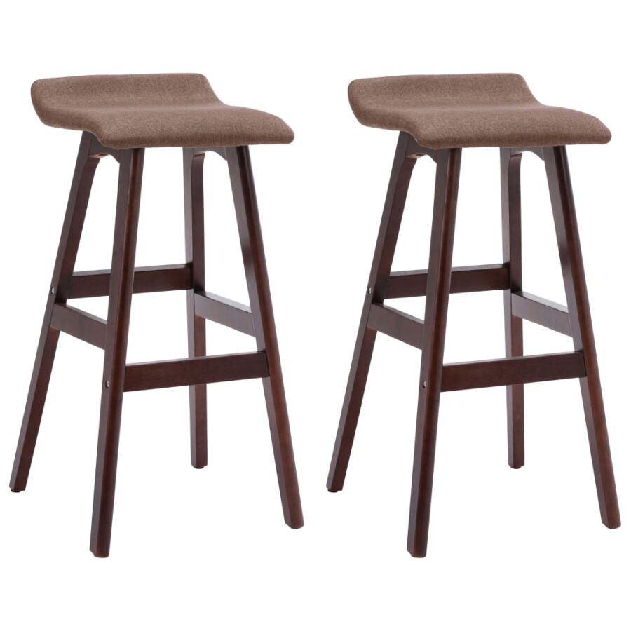 Barstoelen 2 st stof taupe - Afbeelding 2
