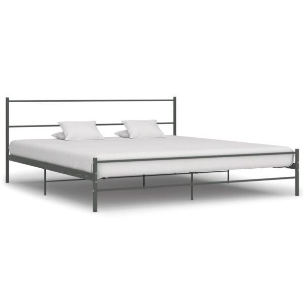 Bedframe metaal grijs 200x200 cm