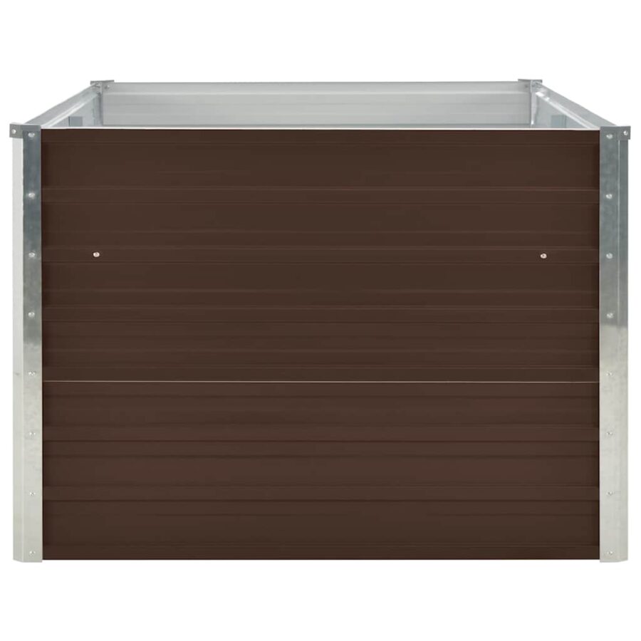 Plantenbak verhoogd 160x80x45 cm gegalvaniseerd staal bruin - Afbeelding 4