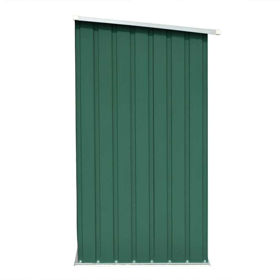Haardhoutschuur 163x83x154 cm gegalvaniseerd staal groen - Afbeelding 4