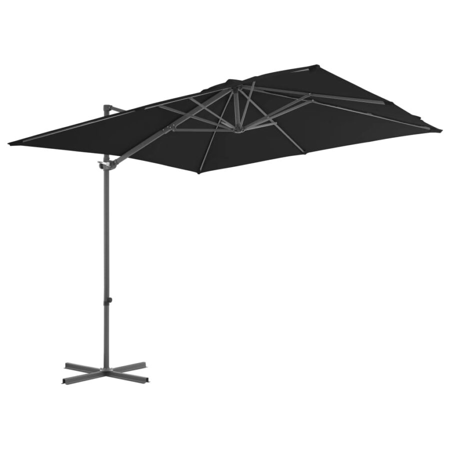 Zweefparasol met stalen paal 250x250 cm zwart - Afbeelding 2