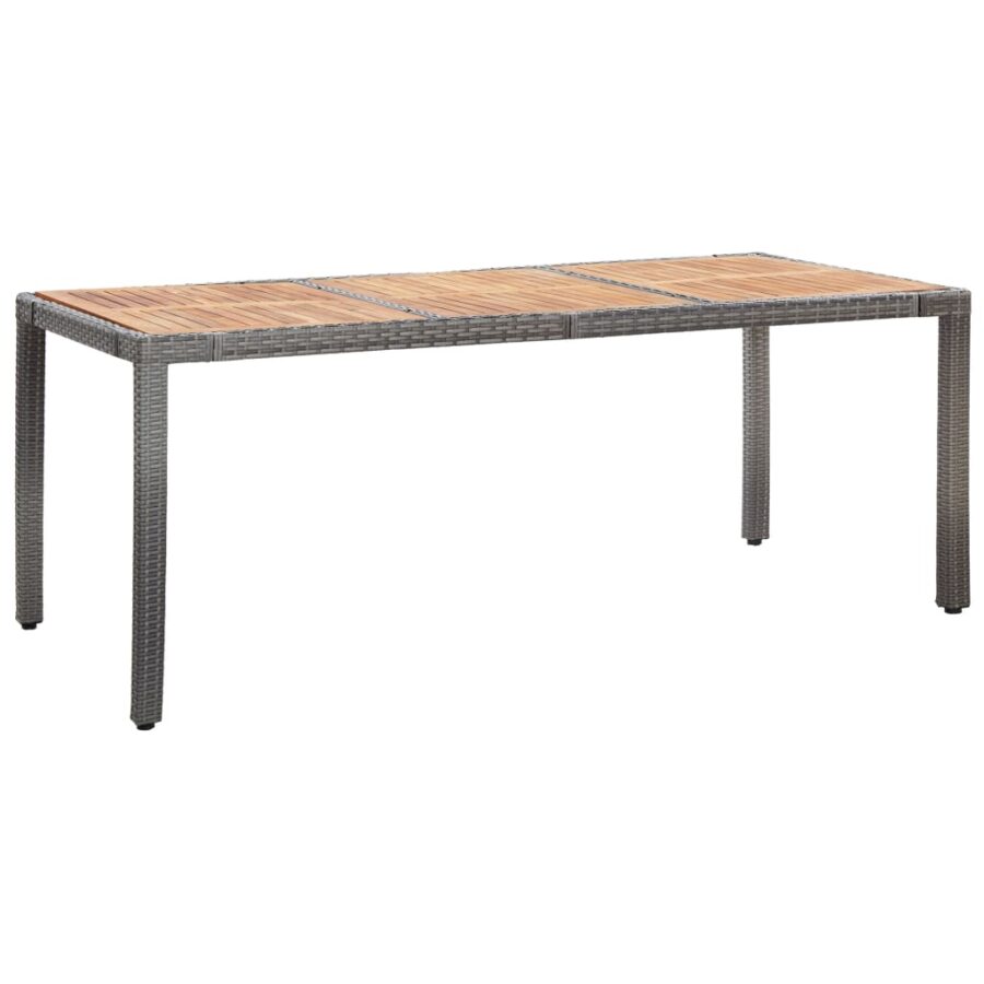 9-delige Tuinset met kussens poly rattan grijs - Afbeelding 2