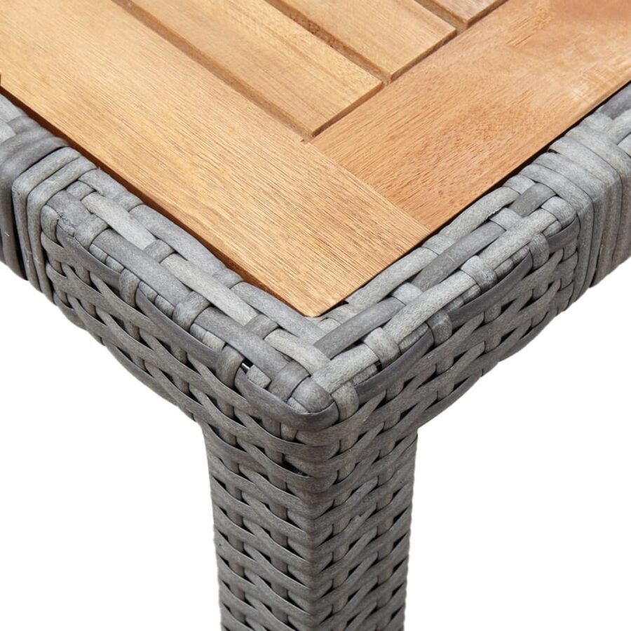 9-delige Tuinset met kussens poly rattan grijs - Afbeelding 5