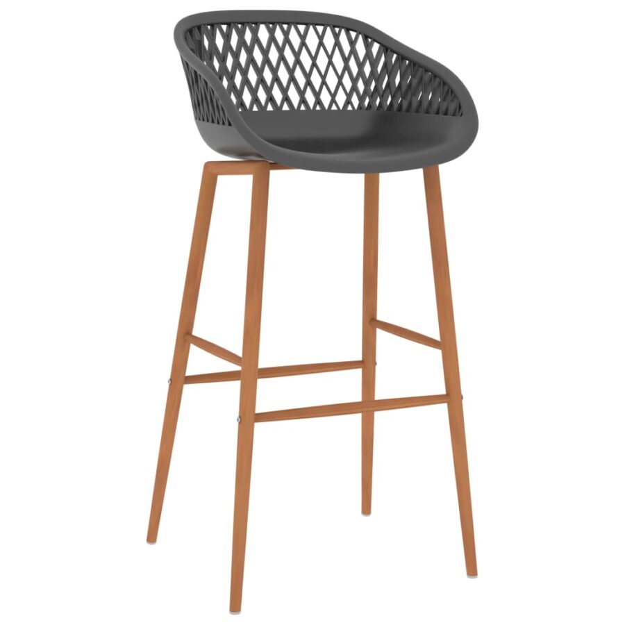 Barstoelen 2 st grijs - Afbeelding 2