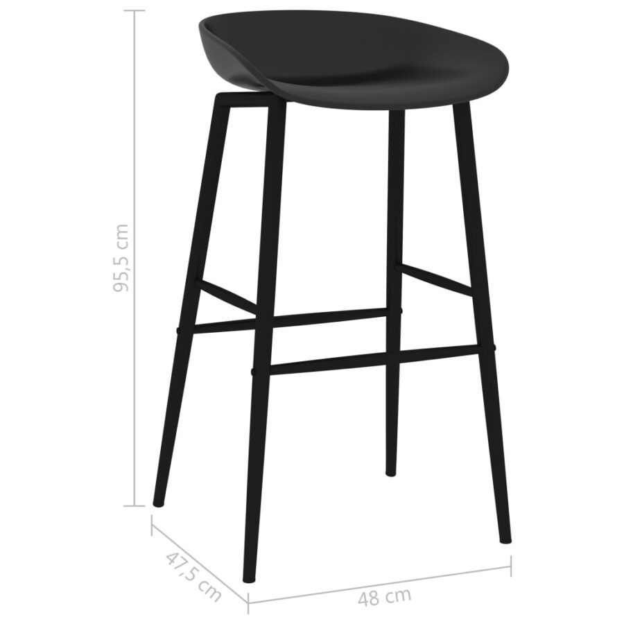 Barstoelen 4 st zwart - Afbeelding 7