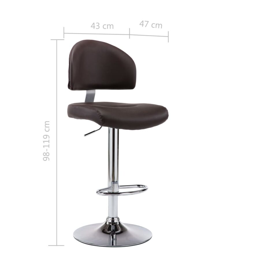Barstoelen 2 st kunstleer bruin - Afbeelding 9