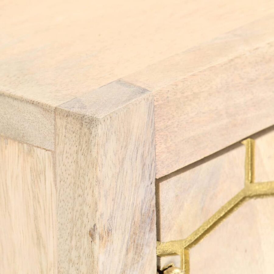Dressoir 120x30x75 cm massief mangohout goudkleurig - Afbeelding 6
