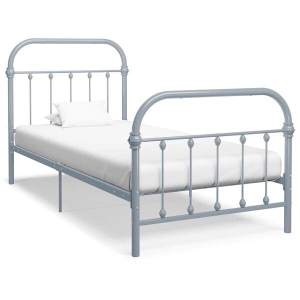 Bedframe metaal grijs 90x200 cm
