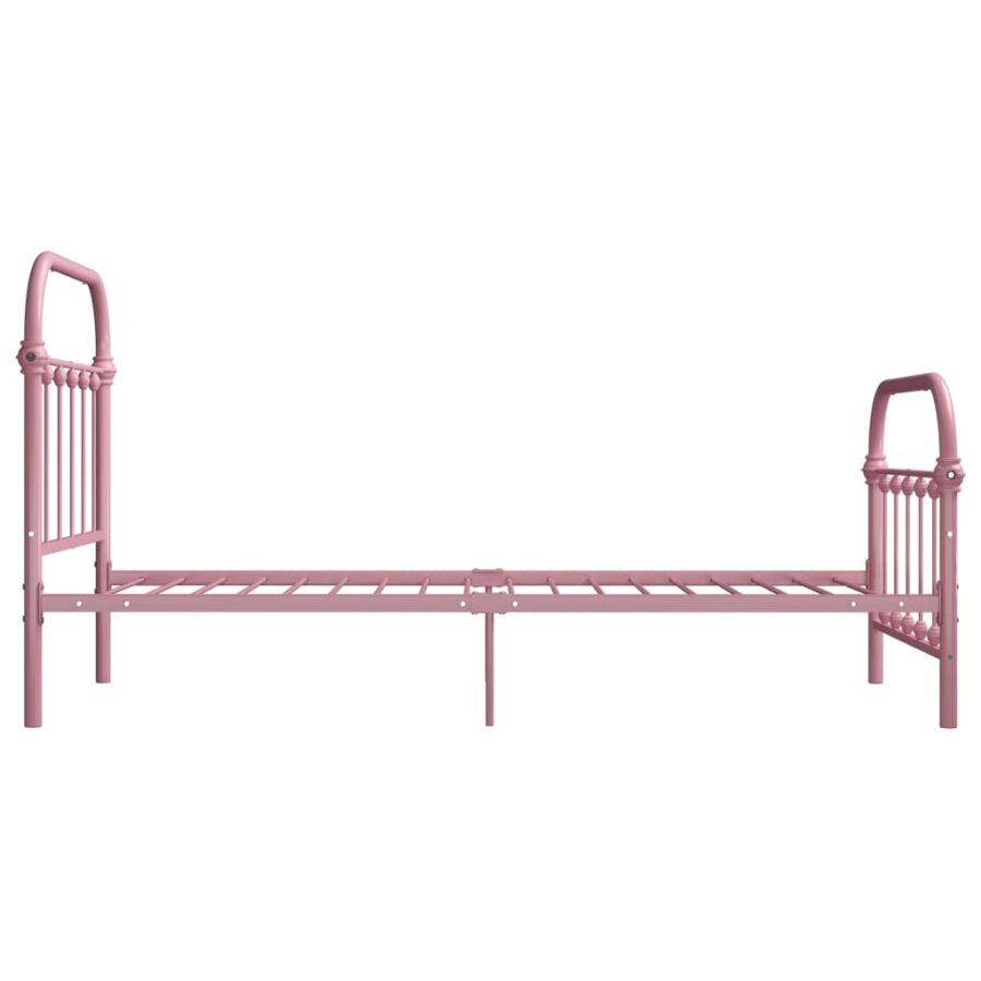 Bedframe metaal roze 100x200 cm - Afbeelding 3