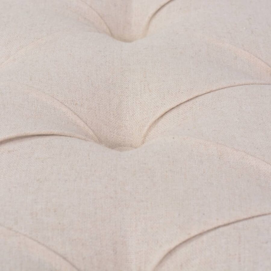 Bankje 59,1"x15,7"x18,9" massief hout stof crèmewit - Afbeelding 6