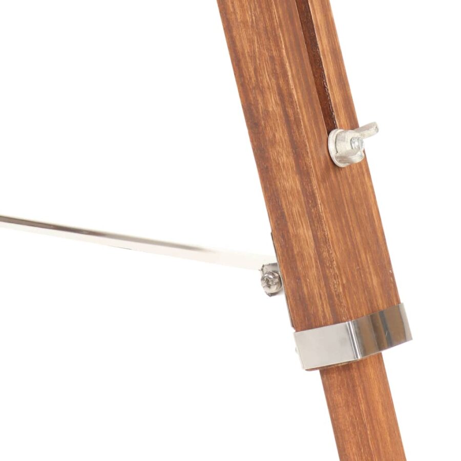 Vloerlamp driepoot 141 cm massief teakhout honingbruin en wit - Afbeelding 6