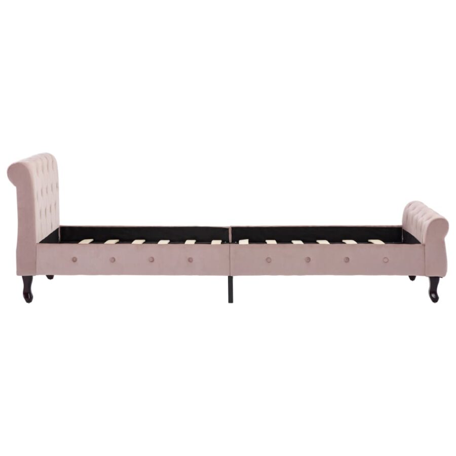 Bedframe fluweel roze 90x200 cm - Afbeelding 4