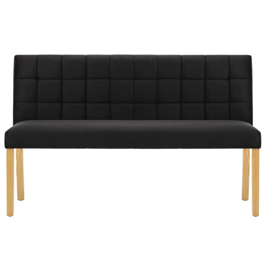 Bankje 140 cm fluweel zwart - Afbeelding 3