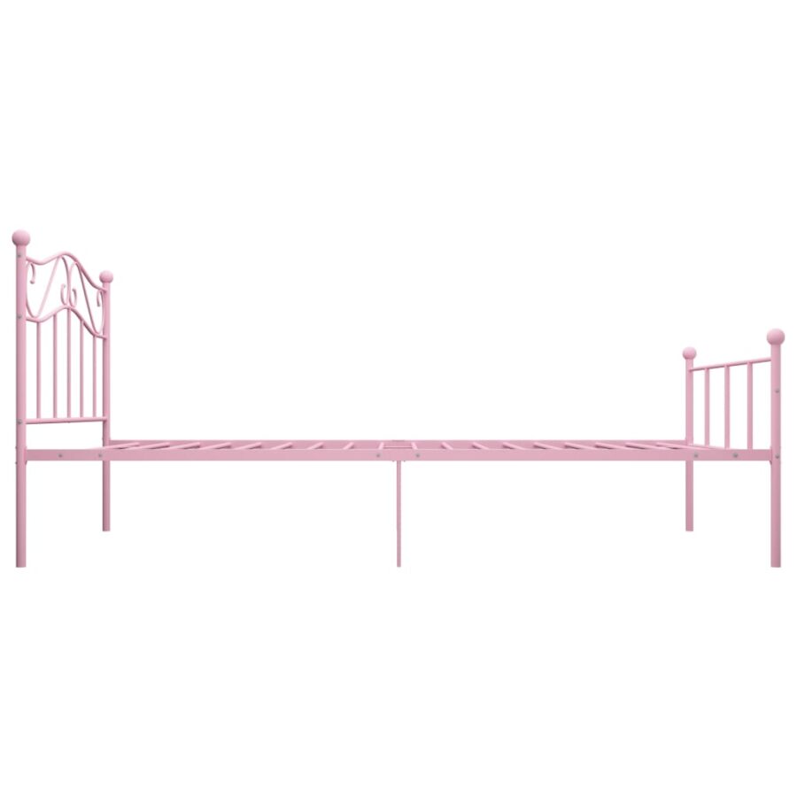 Bedframe metaal roze 90x200 cm - Afbeelding 4