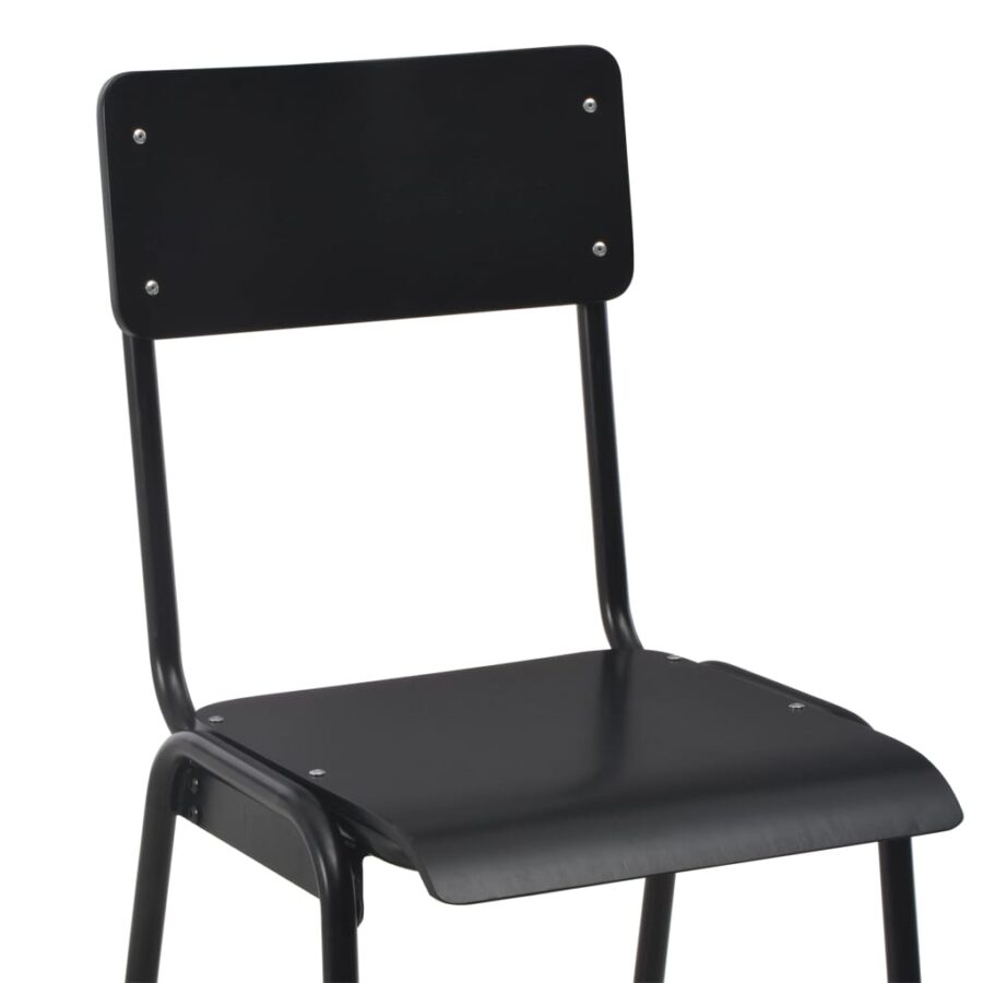 Barstoelen 4 st massief multiplex staal zwart - Afbeelding 6