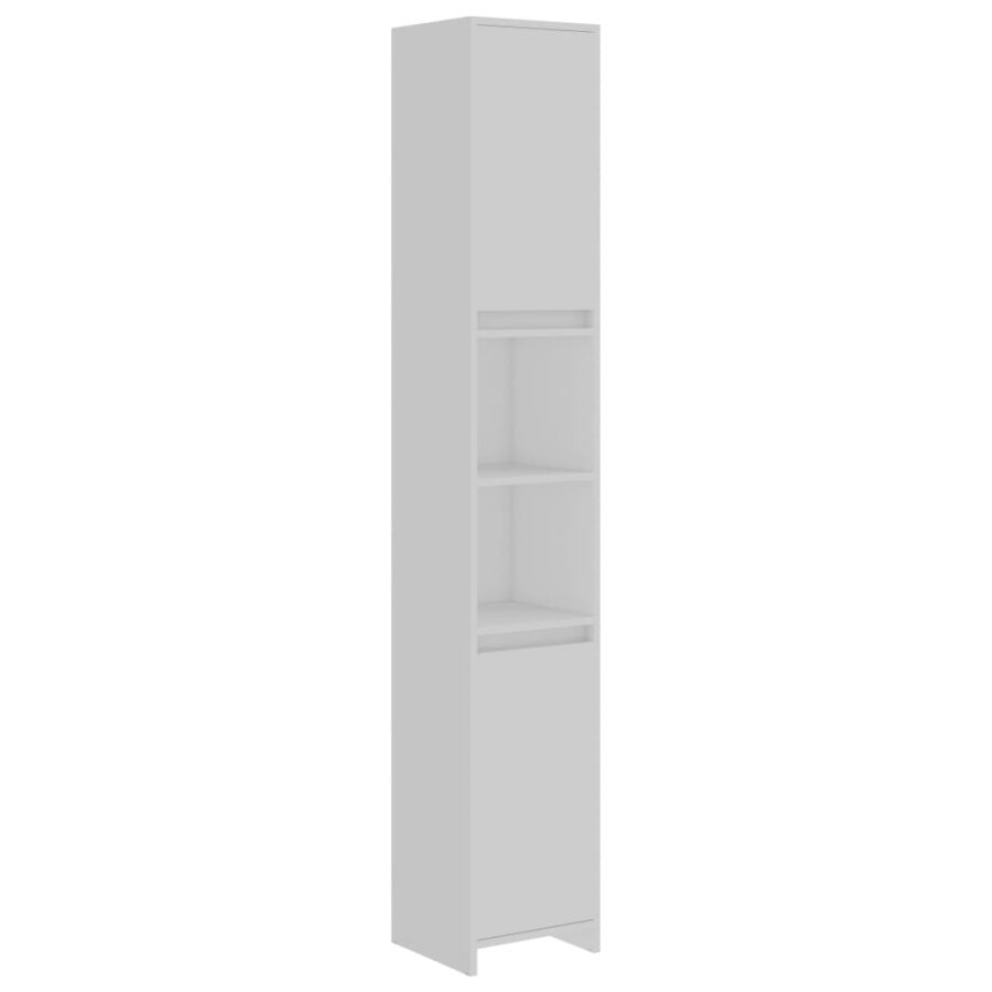 Badkamerkast 30x30x183,5 cm bewerkt hout wit - Afbeelding 2