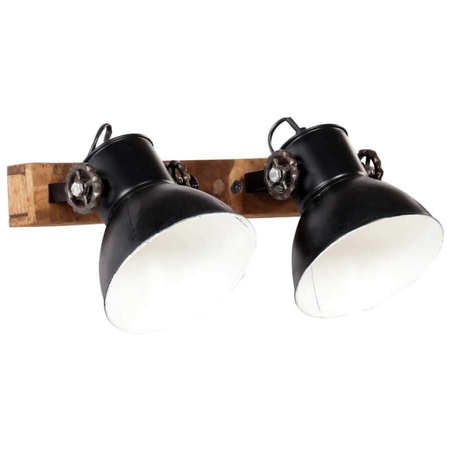 Wandlamp industrieel E27 45x25 cm zwart - Afbeelding 2