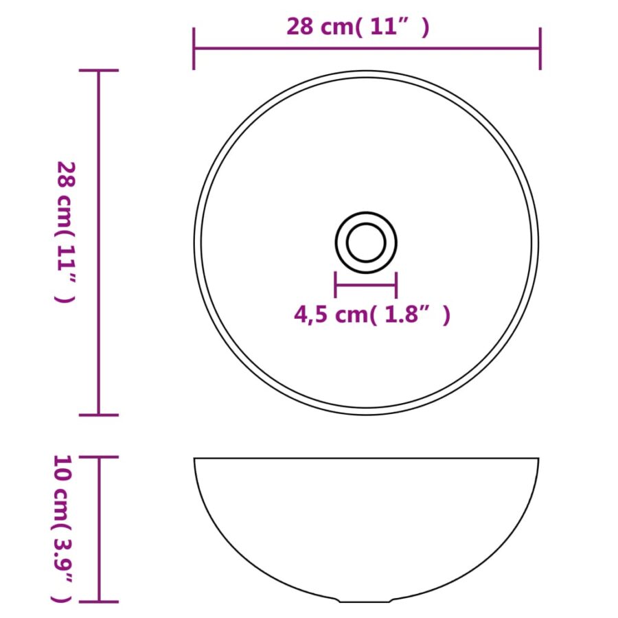 Wastafel rond keramiek matroze - Afbeelding 6