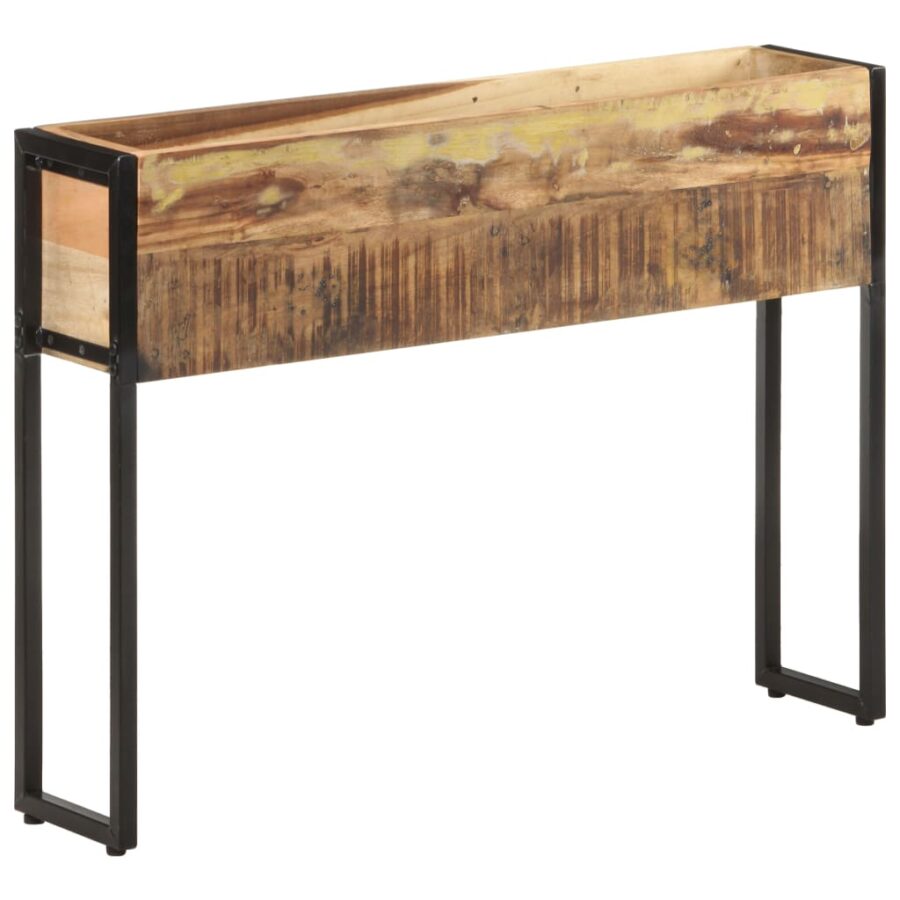 Plantenbak 90x20x68 cm massief gerecycled hout - Afbeelding 8