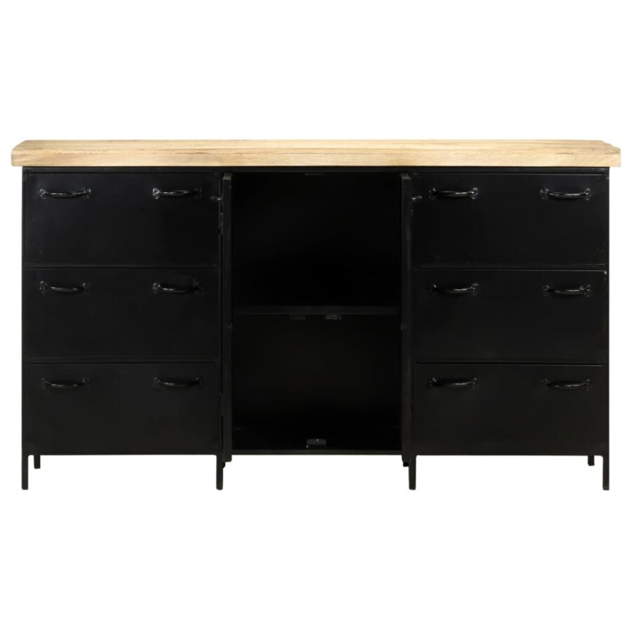 Dressoir 140x38x76 cm ruw mangohout - Afbeelding 4