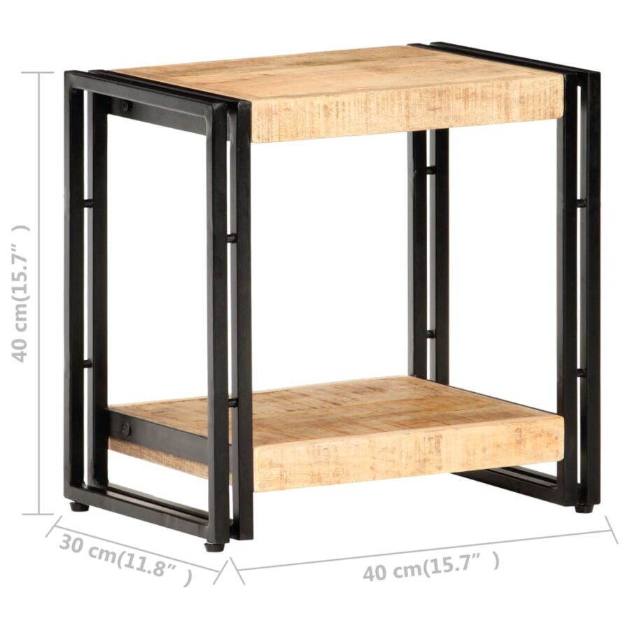 Bijzettafel 40x30x40 cm ruw mangohout - Afbeelding 5