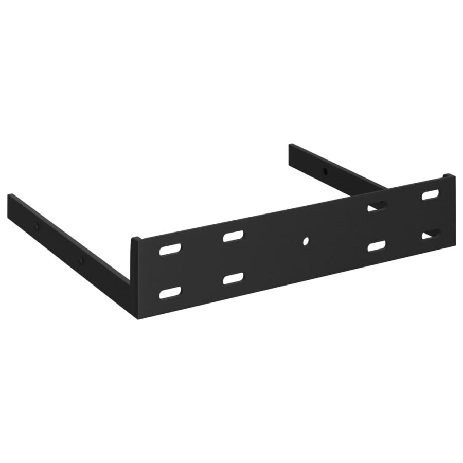 Hoekschappen zwevend 4 st 25x25x3,8 cm MDF zwart - Afbeelding 5