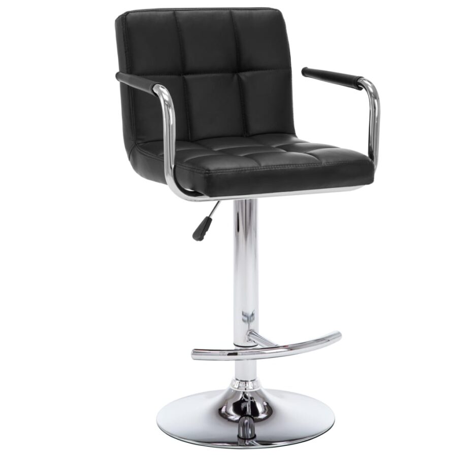Barstoelen 2 st kunstleer zwart - Afbeelding 3